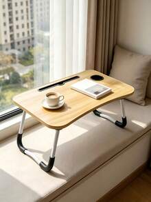 Foldable Laptop Bed Desk, Portable Lap Table With Cup Holder, Tablet Slot & Storage Drawer, Non-Slip Foldable Legs, Lightweight Space Saving, For Work, Reading & Breakfast On Bed, Sofa, Floor, Ideal For Students & Office Workers - Multicolor - View 3