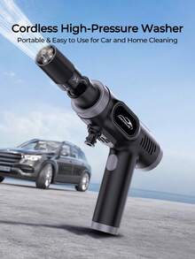 REMAX Mini Portable Pressure Washer, Cordless Self-Priming Car Wash Gun With 5m Hose, Foam Mode, Multi-Spray Nozzle For Cars, Motorcycles, Patios, Windows, Gardens & Outdoor Use, Built-In Battery & 12V Car Power, Car Accessories, Car Essentials, Car Stuff - X7 - View 2