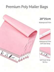 1/10/20/50pcs Thick Pink Polyethylene Mailing Bags, Shipping Envelopes, Courier Bags, Storage Mailing Bags, Thick Pink Waterproof Solid Color Gift Bags, Simple Multi-Purpose Bags, Suitable For School, Office, Transportation And Mailing Scenarios, Back To School Essentials - Multicolor - View 7