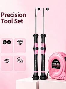 1Pc Retractable Tape Measure, Compact Design Feature Steel & Plastic Material, Minimalist Cute Style Pink Color Portable Size Dual Lock Detail Measuring Ruler For Home Craft DIY - Pink Tape Measure - View 10