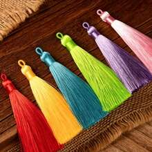 10pcs 8cm Tassel With Jump Ring - Chinese Knot Bookmark And DIY Pendant Ornament, Mini Tassel For Jewelry Making, Earrings And Handmade Decoration - 8cm Loop Tassel - View 1