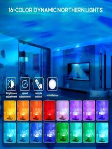 16 Color LED Cube Projector Light, 3D Holographic Water Wave Effect, Dimmable Waterproof Nightlight With Remote Control, Featuring Rotating Flame And Water Ripple Lighting For Kids Room Decor (Plug-In) - Multicolor - View 6