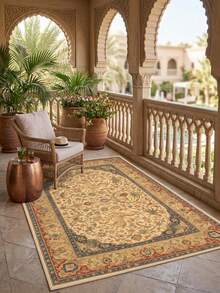 1PC Lion, Antelope, Flower & Bird Pattern Faux Cashmere Machine Washable Area Rug, Middle Eastern Persian Style European Classical Palace Rectangular Soft Carpet, Living Room Bedroom Home Decor, All Season Use, Aesthetic Home Decoration - Multicolor - View 7