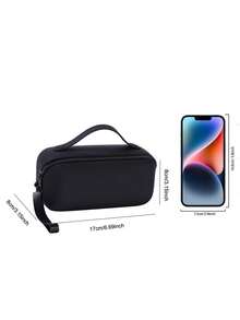 Silicone Cosmetic Bag With Handle And Wrist Strap, Portable Zipper Makeup Pouch, Multicolor Soft Silicone Travel Toiletry Organizer Bag, Reusable Washable Storage Case For Makeup Stationery Small Items - Multicolor - View 9