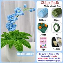 Kit Pembuatan Bunga Phalaenopsis DIY 312 Buah dari Pembersih Pipa, Ramah untuk Pemula, Dilengkapi Kartu Tutorial, Perlengkapan Kerajinan Bunga Buatan Tangan untuk Ulang Tahun Teman, Hari Ibu, Hari Valentine, Pesta, Dekorasi Pernikahan - Phalaenopsis - View 3
