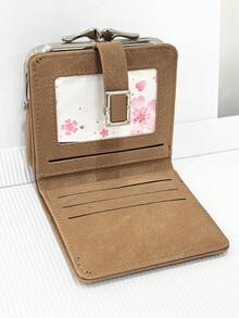 Women's Short Wallet Card Holder Coin Purse, Vintage PU Foldable Multi-Function Large Capacity Card Holder, Exquisite Snap Magnetic Closure Sweet Coin Purse Compact Lightweight Suitable For Holiday Gifts - Multicolor - View 5