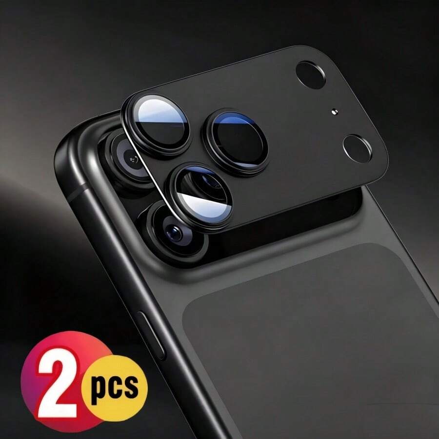 2片裝新款手機鏡頭保護膜，相容 iPhone Duo/18 Pro Max/18 Pro/17 Pro/17 Pro Max，金屬裝甲相機膜，更耐刮