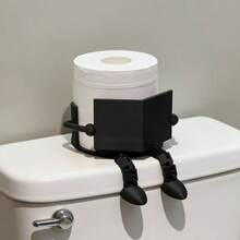 1pc 3D Printed Playful Book-Reading Toilet Paper Holder, Black & White Dual Color Options, Fun Bathroom Decor Suitable For Holiday Gifts - Multicolor - View 11