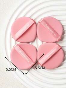 10pcs/20pcs/50pcs Dual-Sided Dual-Effect Makeup Sponge Puff, Wet & Dry Use, Pink Water Drop Shape, Ribbon Printed - Pink - View 6