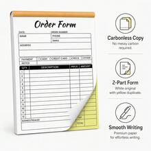 1PC Thank You For Your Visit Receipt Book, White And Yellow 2-Ply Carbonless Receipt Book, Suitable For Small Business Invoice Book, Order Book, Receipt Book, Invoice Book, Applicable For Commercial, School, Back To School And Other Scenarios - A - View 2