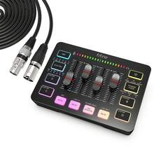 FIFINE SC3 Gaming Audio Mixer, 4 Channels Audio Interface With XLR/6.35mm/3.5mm Inputs, RGB Streaming Sound Card With Monitor, 48V Power, Mute Button (SC3+XLR Cable) - View 2
