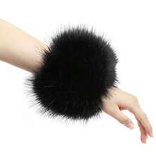 1 Pair Faux Rabbit Fur Wrist Cuffs Arm Leg Warmers Winter Boot Cuffs Warm Band Ring For Women - Multicolor - View 10