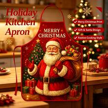 Christmas Santa Claus Decorative Apron, Waterproof Home Christmas Decoration Apron - Multicolor - View 3