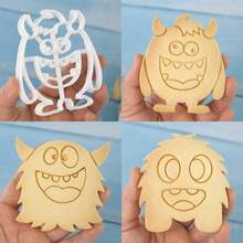 MIANXIAOXIN 1pc/4pcs Large Monster Cookie Cutter 3D Cute Cartoon Character Shaped Biscuit Mold For Birthday Party Decoration - Multicolor - View 4