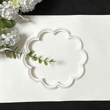 1pc Floral Shaped Clay Cutter (6.42inch) - Clay Tool For Making Jewelry Dishes, Jewelry Trays, Wall Decor And Decorative Plates - Suitable For Soft Clay, Ceramic Clay And Air Dry Clay - Floral Contour Cutter - Essential For Home Decor And Gift Making DIY Crafts - White - View 9