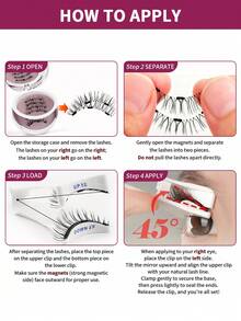 MAANGE 2 Pairs CC Curled Magnetic False Eyelashes Set, With Reusable Eyelash Applicator, No Glue Needed, Cartoon Style False Eyelashes, 1 Eyelash Applicator, Perfect Fit For Eye Contour, Natural Cartoon Style False Eyelashes, Mixed Design, 3D Thick False Eyelash Strips, Create Charming Lifted Eye Makeup, Eyelash Extension Set, Women's Gift, Summer Travel Essential (First-Time Wear Of Magnetic False Eyelashes May Require Multiple Attempts) - Multicolor - View 5