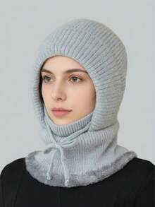 Winter Warm Fleece Face Mask Hat - Elastic Drawstring Design, Lightweight & Warm, Suitable For Cycling, Skiing And Other Outdoor Sports, All-In-One Windproof Ear Protection, Essential Gear For Autumn/Winter - Multicolor - View 15