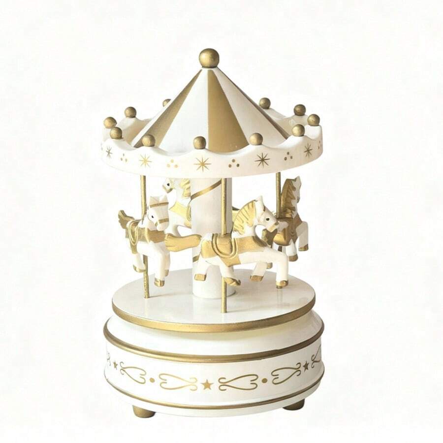 1pc 2D Flat Printed Acrylic Rotating Carousel, Cake Shaped, Gift