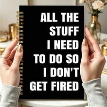 1pc Softcover Funny Office Notebook, Inspirational Quotes Journal, Suitable For Colleagues, Employees, Office, Gift For Boss, To-Do List Notebook, 5.5" X 8.3", School Supplies, Back To School - Style B - View 2