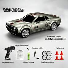 Xe drift RC 1:20, xe thể thao điều khiển từ xa với điều khiển đèn một chạm, đèn gầm trước sau, lốp drift và tốc độ, điều chỉnh ga điện tử 2.4GHz, quà tặng hoàn hảo cho thanh thiếu niên và trẻ em dịp Halloween, Giáng sinh, Lễ Phục sinh, sinh nhật và ngày lễ - Nhiều màu - Xem 4