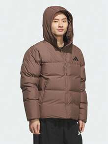 Adidas Men's PUFFY DOWN JKT Thick Down Jacket - Short KC5945 - Brown - View 5