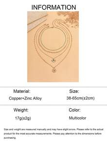 3pcs/Set Vintage Minimalist Design Fan-Shaped Turquoise Pendant & Round Turquoise Pendant Necklace Set, Fashionable Women's Neck Jewelry Suitable For Daily Wear, Dating And Outings - Multicolor - View 5