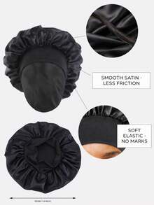 3pcs Women's Multi-Color Satin Broad-Brim Sleep Hats/Caps For Daily Use Halloween,Summer,Beach - Multicolor - View 2
