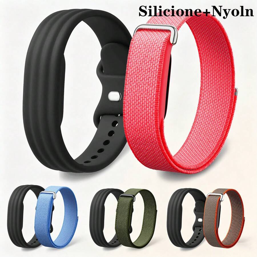 2pcs Silicone+Nylon Band For Google Air Strap Adjustable Replacement Wristband For Air Fitness Tracker Bracelet - Multicolor - View 1