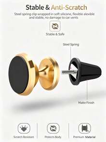KELEEL 3.17cm Fashionable Compact Multifunctional Magnetic Car Phone Mount Holder | Stylish Design Small Size Convenient Firm Magnetic Anti-Drop Stability Even On Bumpy Roads | Travel Essential, Worry-Free Navigation, Color Randon - Multiple Styles - View 6