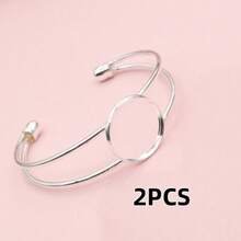 1pc/2pcs DIY Bangle Bracelet Blank Bezel Tray Fits 20/25mm Round Cabochon Base Setting Handmade Jewelry Making Accessories Findings - Bracelet Cabochon Base - View 22
