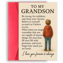 OBOVAY Grandparent-Grandchild Bond Greeting Card Set (Includes Envelope + Card) - Birthday/Graduation/Special Occasion Blessing Card From Grandparents To Grandchildren, Conveying Encouragement And Support - A - View 3