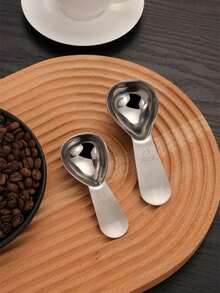2pcs 304 Stainless Steel Coffee Powder Measuring Spoon, Household Use, 2g/10g Small Mini Coffee Bean Scoop - Silver - View 4