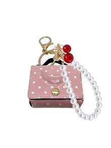 Women's Mini Coin Purse Keychain With Pearl Chain And Small Cherry, Cute Designer Style Handbag Tote Bag Charm Accessory - Multicolor - View 15