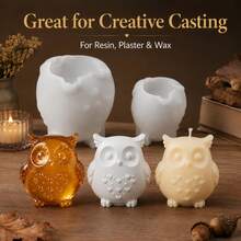2pcs Large & Small Owl Silicone Molds, Suitable For DIY Resin Owl Figurines, Plaster Owl Decorations, Owl Scented Candles, Etc., Handmade Molds, Suitable For Craft Enthusiasts, Reusable, Easy To Demold - Mold - View 5