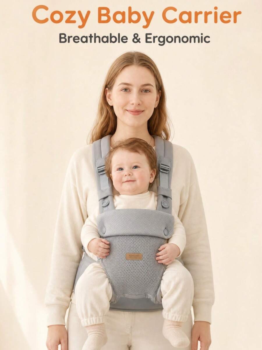 Infant Carrier For Young Babies, Front-Facing Baby Carrier, Lightweight Dual-Use Front And Back Baby Carrier For Outings - Light Grey - View 1