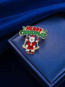 1 pieza/4 piezas Broche de Árbol de Navidad, Papá Noel y Bastón de Caramelo para Mujeres, Accesorio de Moda Versátil y Divertido - Juego de 4 piezas - Ver 5