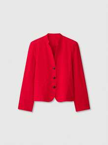 Áo khoác blazer nữ phong cách Trung Quốc mới tay dài, mặc thường ngày, phù hợp cho mùa thu - Đỏ - Xem 1