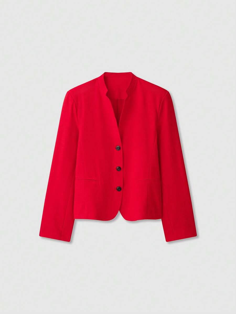 Áo khoác blazer nữ phong cách Trung Quốc mới tay dài, mặc thường ngày, phù hợp cho mùa thu - Đỏ - Xem 1