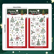3/1pc New Christmas Rhinestone Stickers, Colorful Shiny DIY Decoration, Includes Christmas Tree, Snowflake And Crystal Gemstone Patterns - Multicolor - View 5