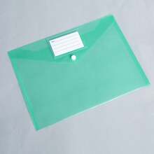 Transparent Snap Button File Bag PP Plastic Colorful Large Capacity A4 Document Bag Waterproof Exam Solid Color Office Material Bag - Multicolor - View 3