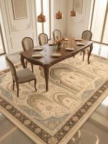 1PC Middle Eastern Architecture Arch Pattern Faux Cashmere Machine Washable Area Rug, Arabic Persian Style Mosque Dome Rectangular Soft Carpet, Living Room Bedroom Home Decor, All Season Use, Aesthetic Home Decoration - Multicolor - View 4