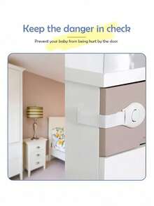 10pcs White Safety Cabinet Lock Safety Protection Drawer Door Cabinet Lock Plastic Door Lock - A - View 5