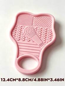 Palette Shaped Makeup Brush Cleaner Pad, Multi Groove Cosmetic Brush Washing Tool, Portable Makeup Brushes Cleaning Mat With Hanging Hole, Beauty Care Accessory - Multicolor - View 7