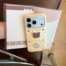 GUCADI 可愛波點圖案手機殼,相容 Apple 18 Pro、16,3D 設計,極簡可愛風,14 款軟殼款式與 17 款可愛款式,包含少女風、幾何圖案、卡通風、撞色風,適合小眾族群,展現軟妹優雅風格 - 芒黃 - 查看 5