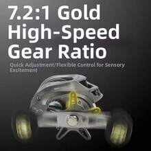 OKUMA AK Series,7.2:1 Gear Ratio,2+1 Ball Bearing,18LB Max Drag,Baitcasting Reel,For Freshwater Saltwater - Multicolor - View 5