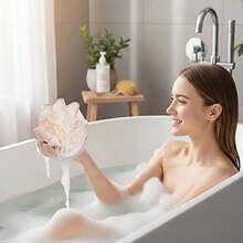 Kantong Sabun & Spons Mandi 2-in-1 – Spons Luofah Jala untuk Pengelupasan Kulit Wajah dan Tubuh – Aksesori Mandi Tempat Sabun untuk Pria dan Wanita - Beraneka warna - View 5