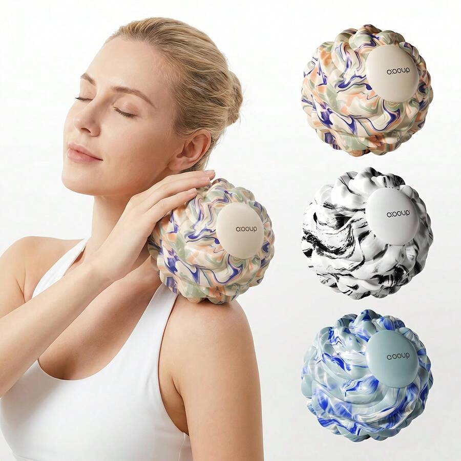 1pc Wavy Spiral Textured Durable Massage Ball, Random Pattern, Suitable For Back, Feet, Neck, Legs, Arms Massage, Stimulate Deep Tissue To Relax Muscles And Stretch Body - Multicolor - View 1