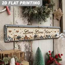 2D Flat Design Decorative Sign, European Style, Featuring Heart Pattern And Mini House Theme, With "Love Living Here" Text, Suitable For Living Room, Bedroom, Cafe, Restaurant And Other Cozy Spaces, Also Can Be A Sincere Gift (Random Style) - A - View 7