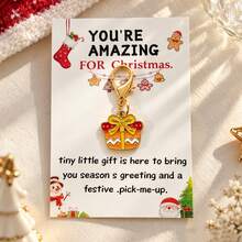 1pc/Multi-Pcs Unisex Christmas Element Reindeer House Gift Candy Cute Pendant With Blessing Card Accessory, Christmas Gift Bag Charm, Wallet Accessory - Multicolor - View 6