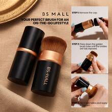 BS-MALL Luxury Gold Makeup Brush Set 5Pcs Portable Professional Makeup Kit Ramadan Gift - Mocha Brown - View 2